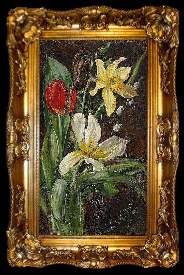 framed  Anna Munthe-Norstedt Still Life with Flowers, ta009-2